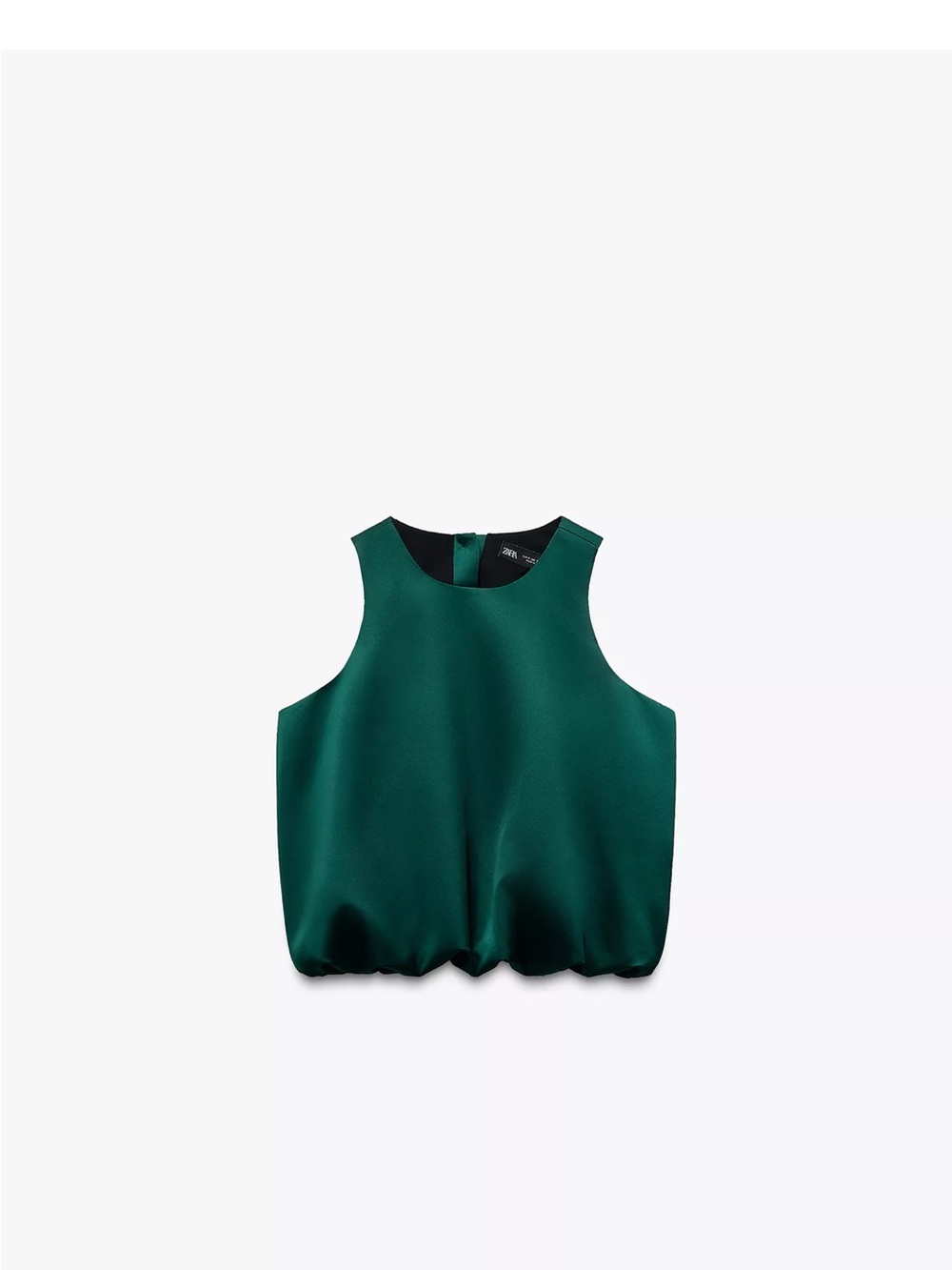 Zara Emerald Green Sleeveless Bubble Hem Camisole